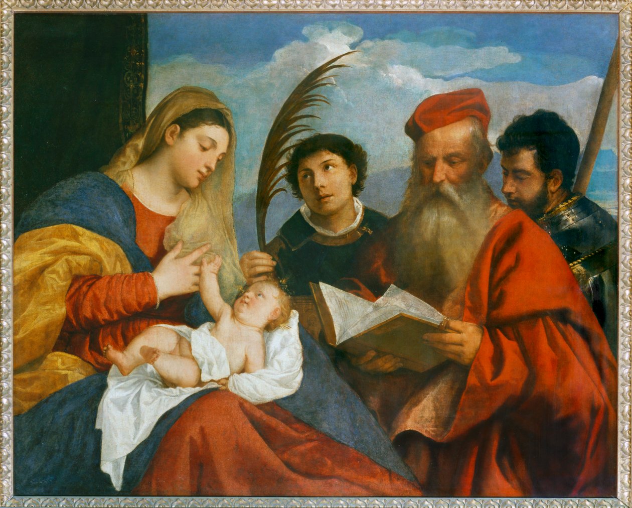 A Szűzanya és gyermeke Szent Istvánnal, Szent Jeromos ... alkotó: Titian (c.1488 1576)