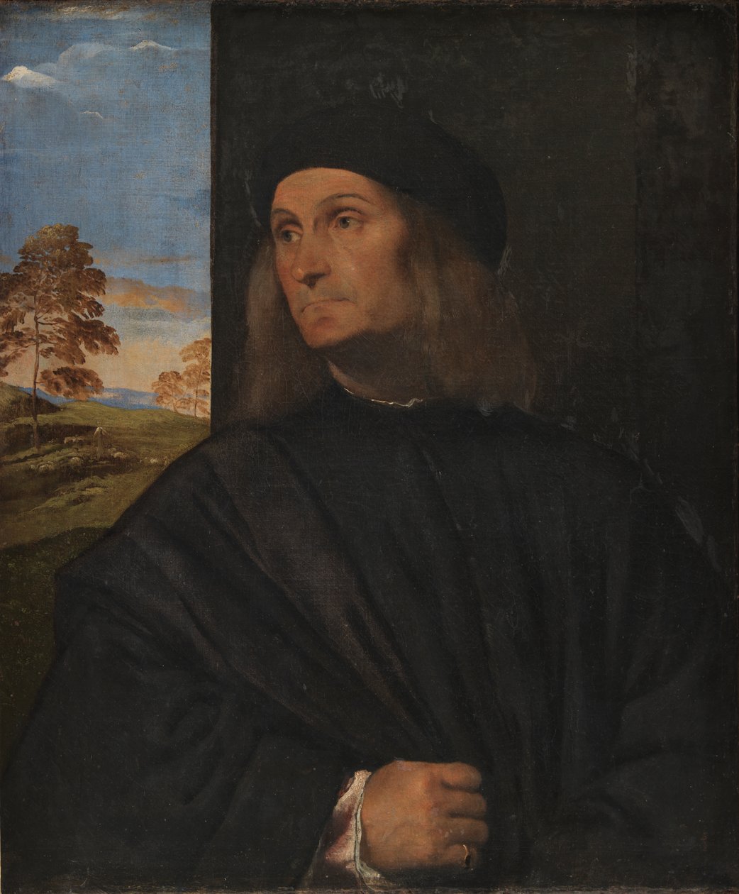 Giovanni Bellini velencei festő portréja? alkotó: Tiziano Vecelli