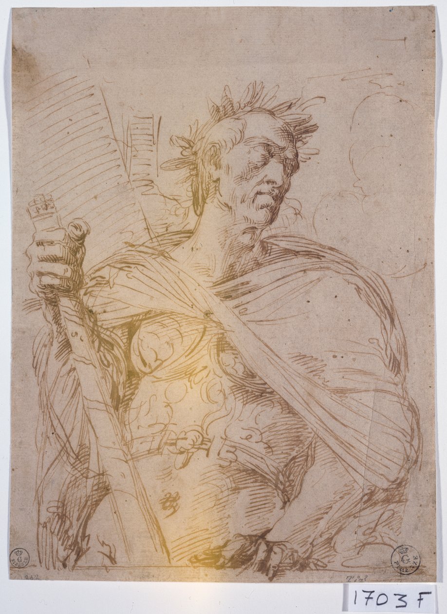 Római császár (toll és tinta papíron) alkotó: Titian (c.1488 1576)