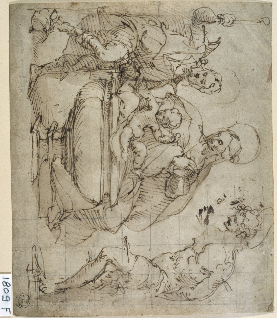 Szent beszélgetés (toll és tinta papíron) alkotó: Titian (c.1488 1576)