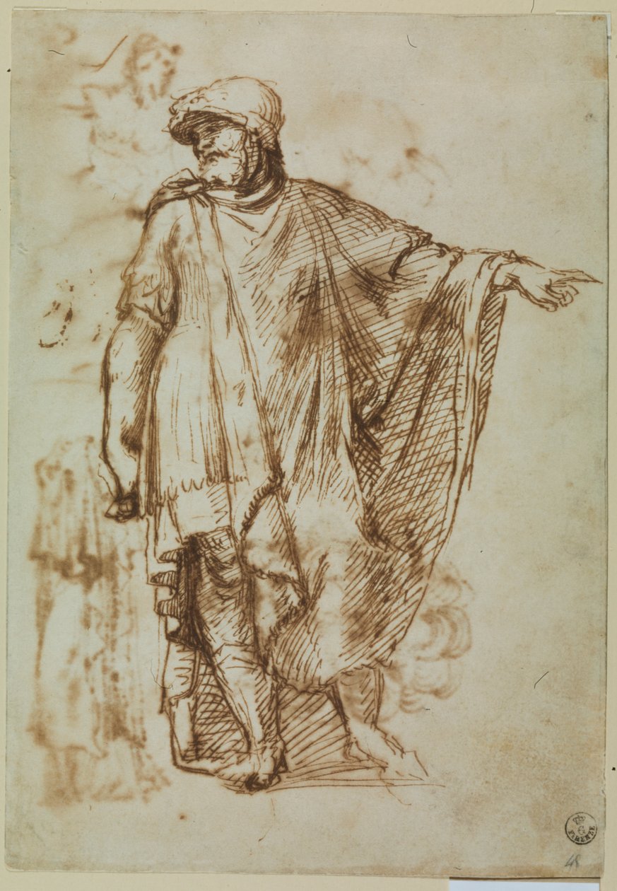 Katona kandallóval (toll és tus, papír) alkotó: Titian (c.1488 1576)