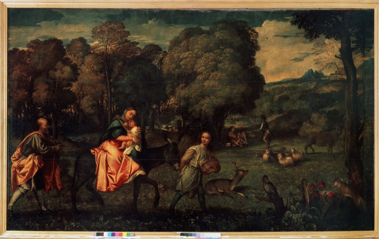 Repülés Egyiptomba, 1508 körül (olaj, vászon) alkotó: Titian (c.1488 1576)