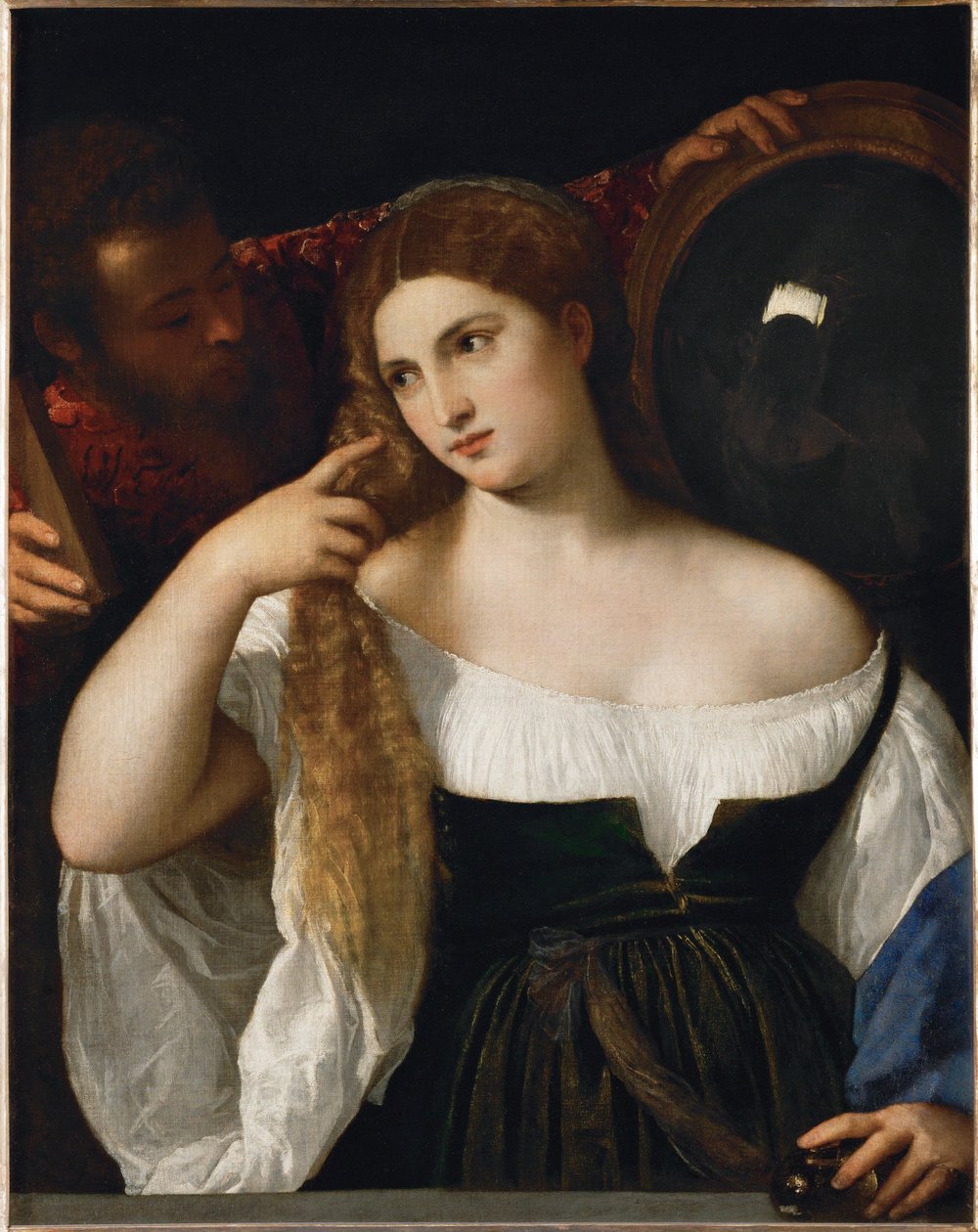 Nő tükörrel alkotó: Titian (c.1488 1576)