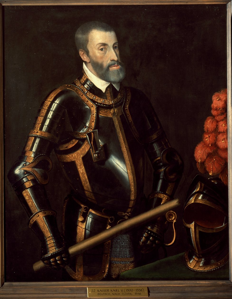 V. Károly német császár portréja alkotó: Titian (c.1488 1576) (manner of)