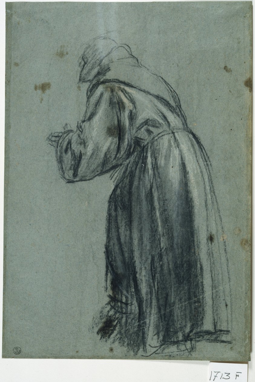 Ferences imádkozó (szén, papír) alkotó: Titian (c.1488 1576)