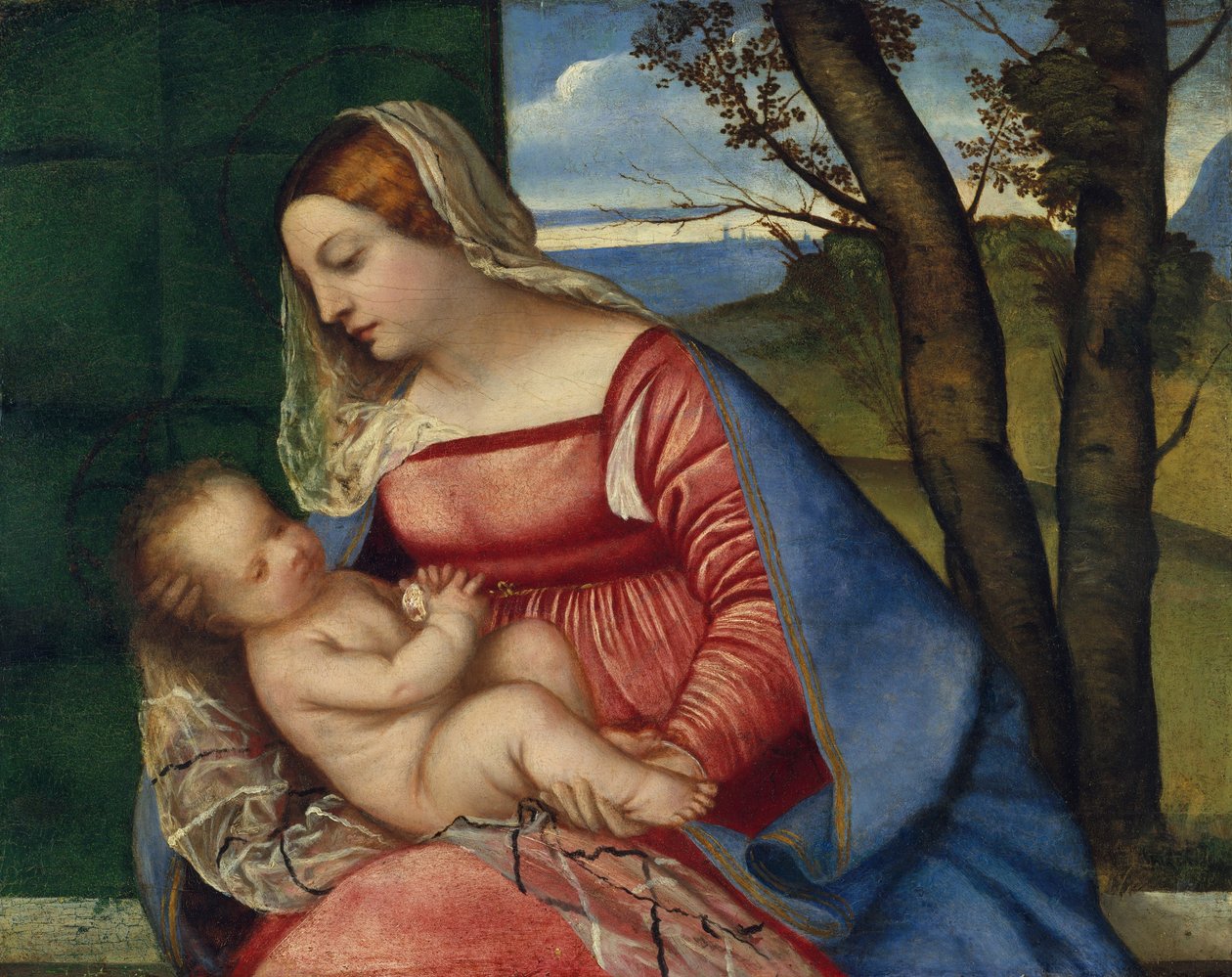 Madonna és gyermek, 1508 körül (olaj, fa) alkotó: Tiziano Vecelli