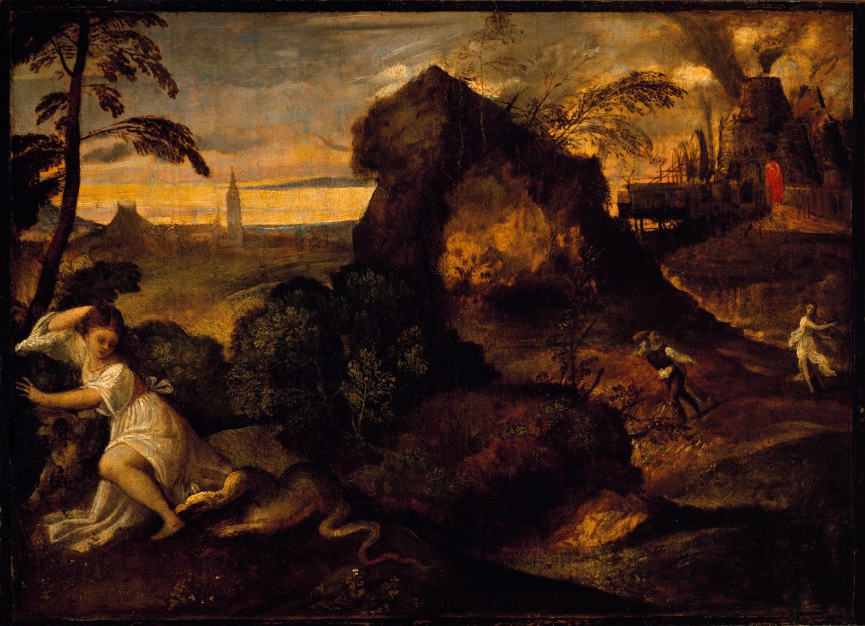 Tiziano Vecellio Orphee és Eurydice festménye, Tizianus (kb. 1490-1576). 16. századi Carrara Akadémia, Bergamo alkotó: Tiziano Vecelli
