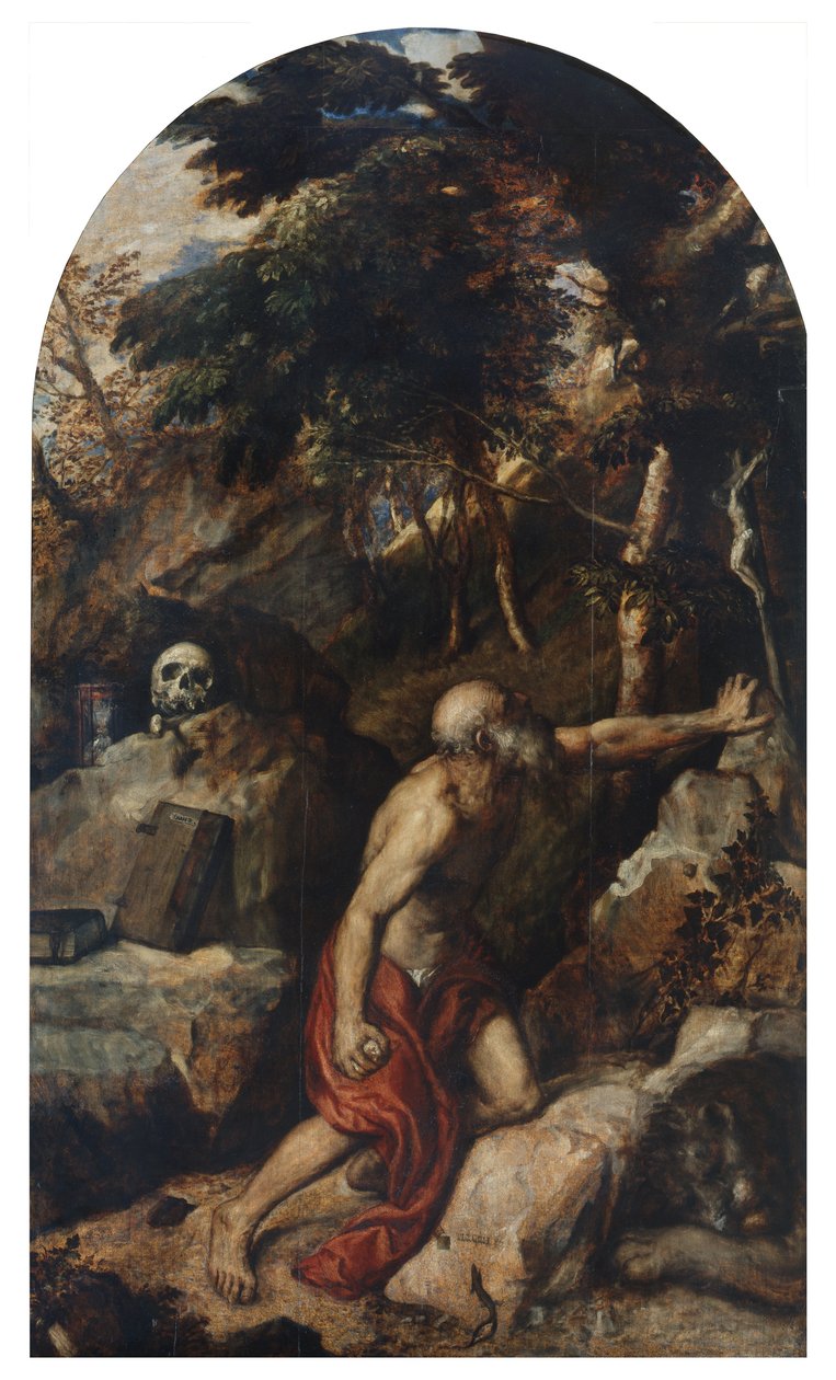 Bűnbánó Szent Jeromos alkotó: Tiziano Vecelli