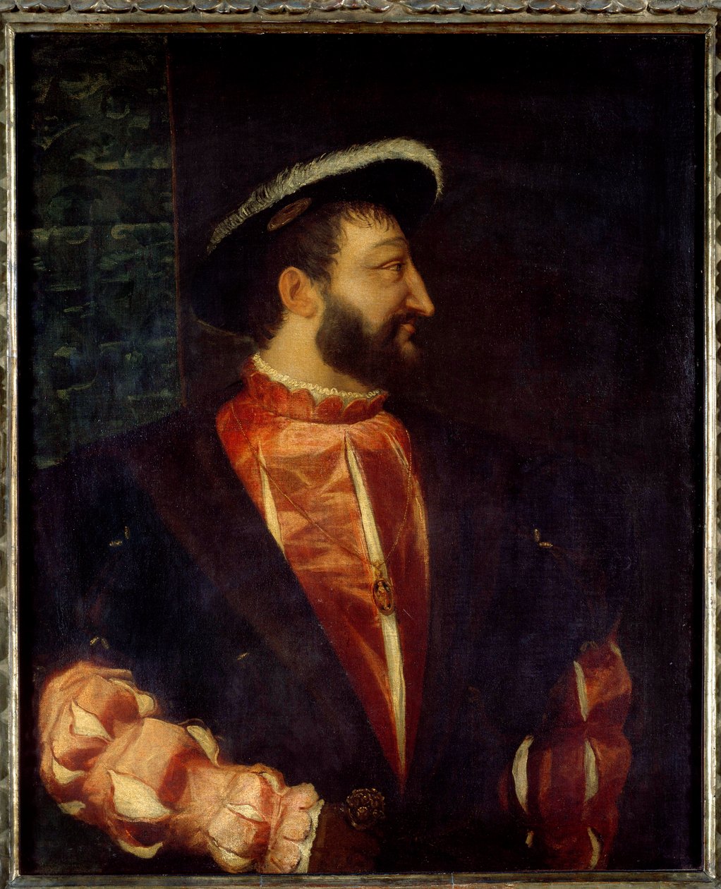 I. Francois francia király portréja (1494-1547) Tiziano Vecellio dit Le Titian (1485-1576) festménye 1538 V. 1,09x0,89 m alkotó: Tiziano Vecelli