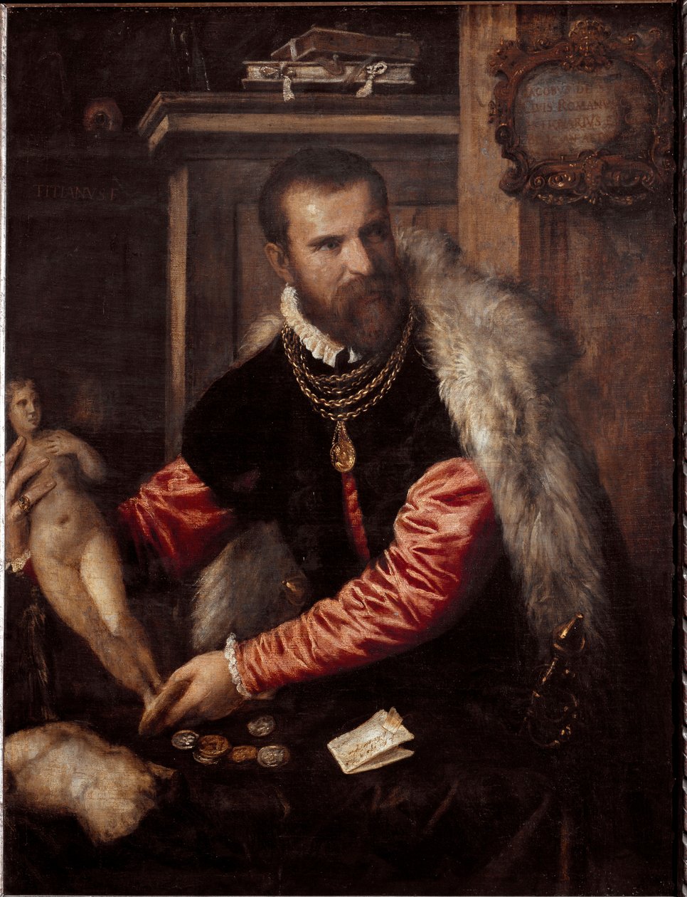 Jacopo Strada régiségkereskedő és gyűjtő portréja (Festmény alkotó: Tiziano Vecelli