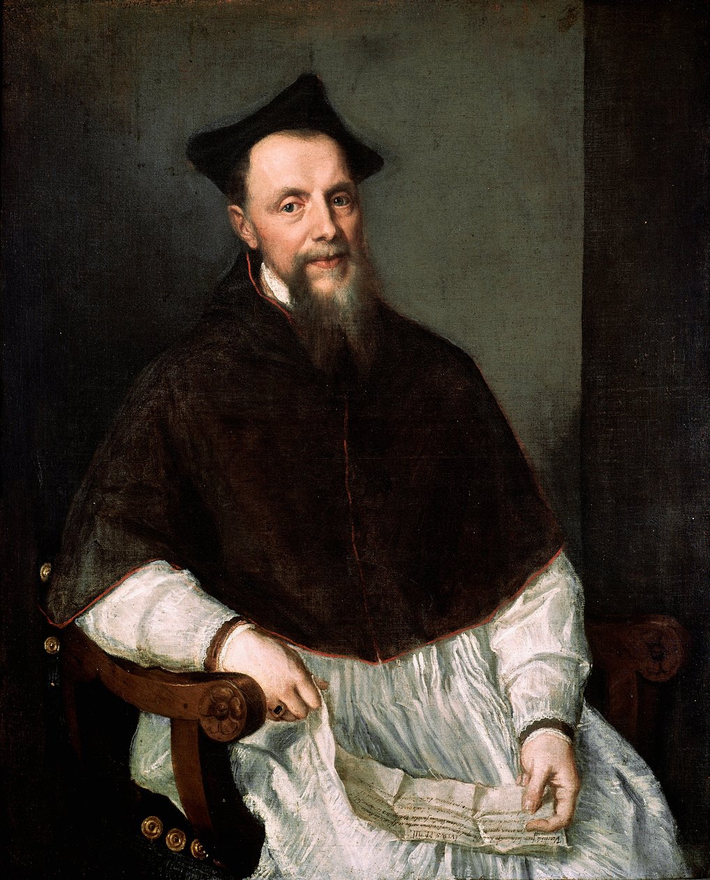 Ludovico Beccadelli elöljáró portréja (részt vett a tridenti zsinaton) Tiziano Vecellio Tizianus című festménye (kb. 1490-1576) alkotó: Titian (c.1488 1576)