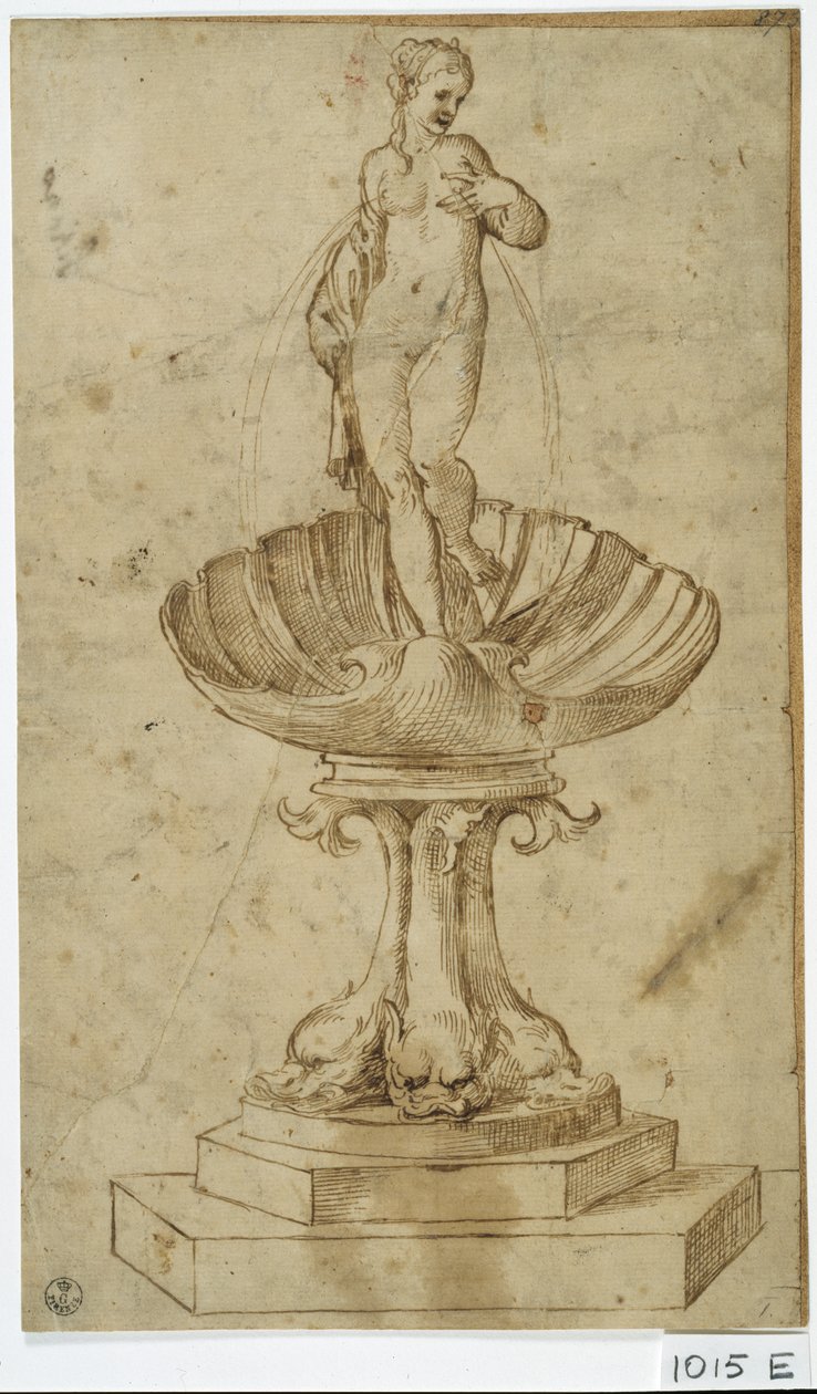 Tanulmány a szökőkúthoz (toll és tinta, papír) alkotó: Titian (c.1488 1576)