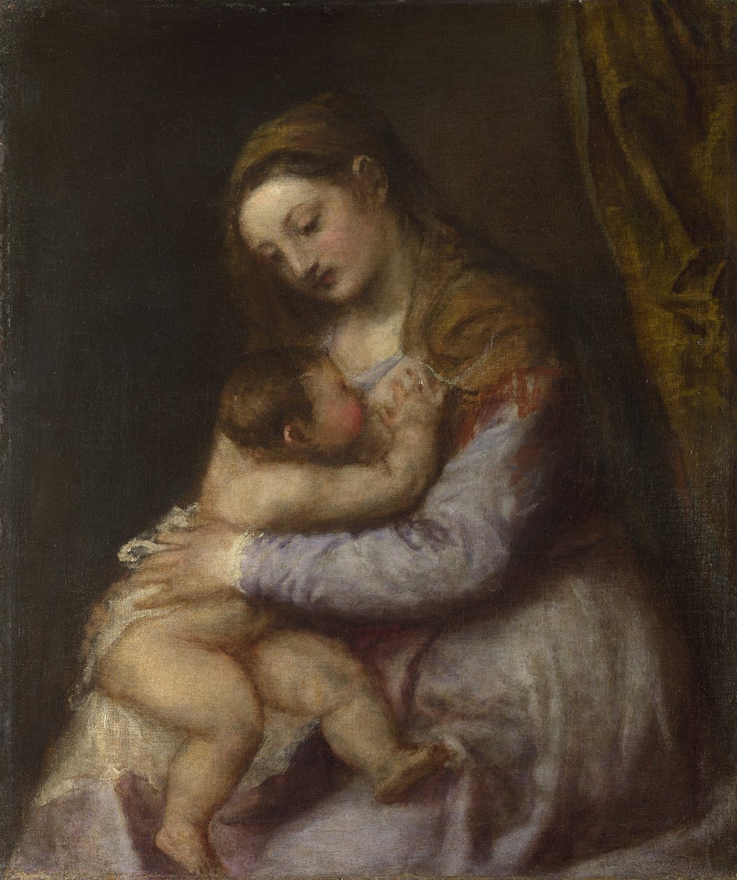 A Szűz és a Gyermek, 1570-76 körül (olaj, vászon) alkotó: Tiziano Vecelli