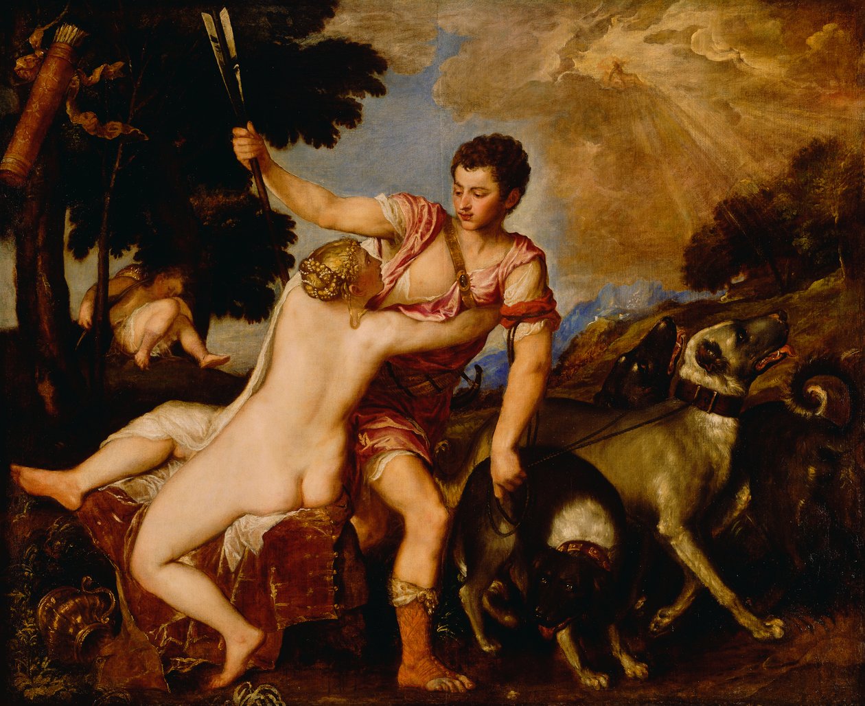 Vénusz és Adonisz, 1555-60 körül (olaj, vászon) alkotó: Tiziano Vecelli