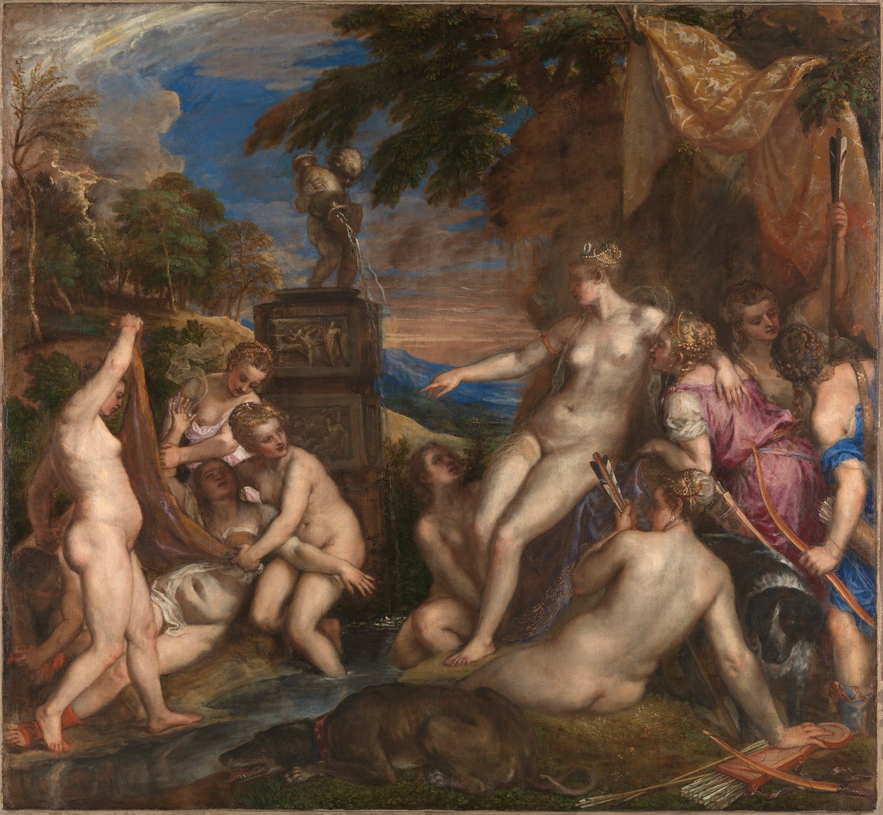 Diana és Callisto, 1556-1559. alkotó: Titian