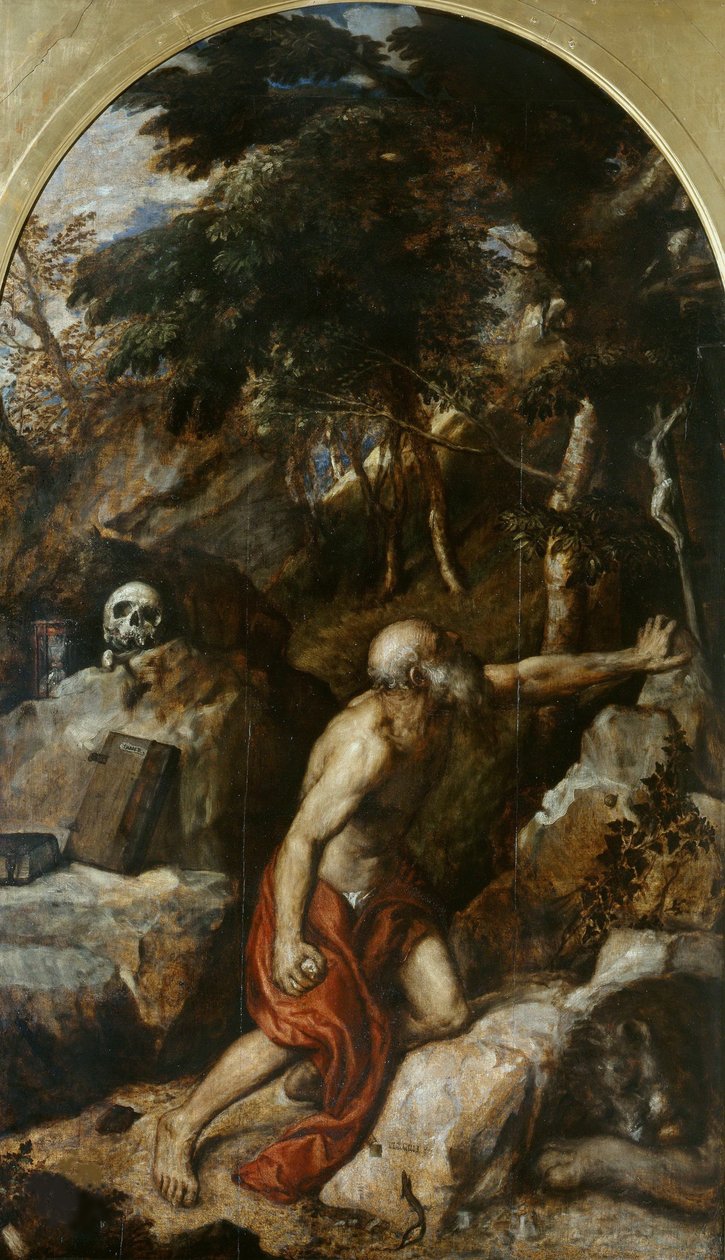 Bűnbánó Szent Jeromos, c. 1550. alkotó: Titian