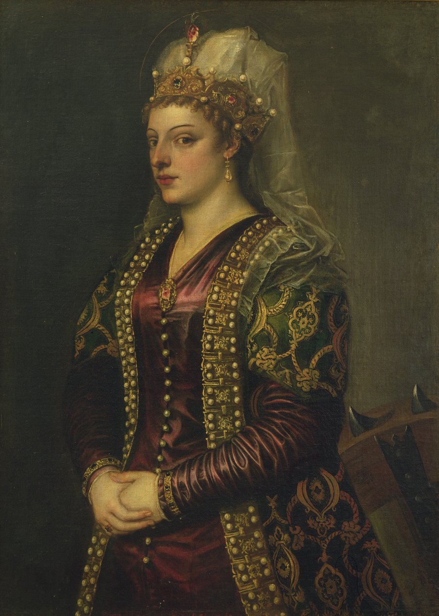 Caterina Cornaro, II. Jakab ciprusi feleségének portréja alkotó: Tiziano Vecelli