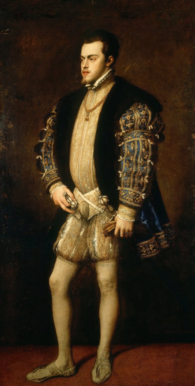 Fülöp 1527-1598, Spanyolország és Portugália királyának portréja. alkotó: Titian