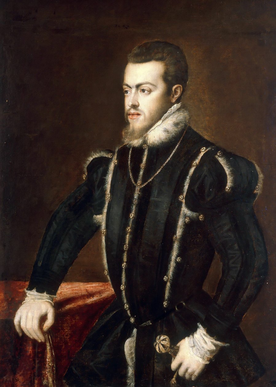 Fülöp 1527-1598, Spanyolország és Portugália királyának portréja, kb. 1553. alkotó: Titian