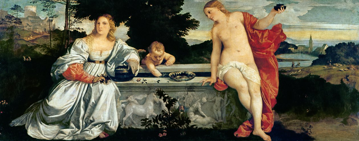 Szent és profán szerelem, 1515 körül alkotó: Tiziano Vecelli