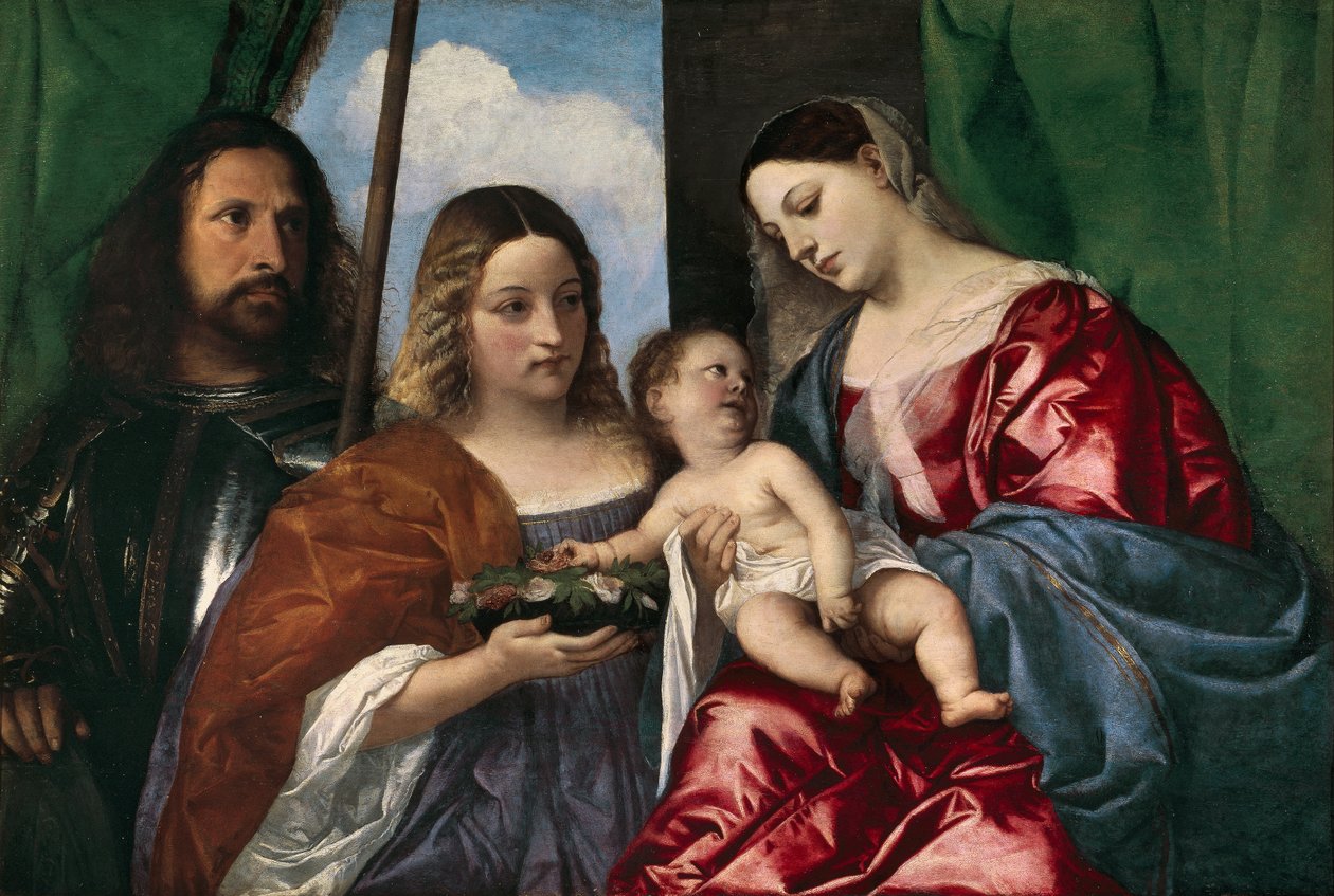A Szűz és a Gyermek Szent Dorottyával és Szent Györggyel, 1515-18 alkotó: Tiziano Vecelli
