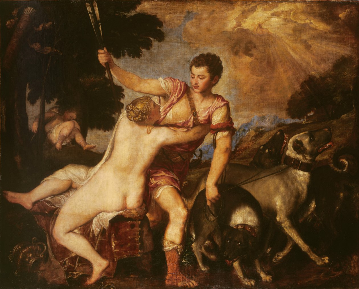 Vénusz és Adonisz, 1555 alkotó: Tiziano Vecelli