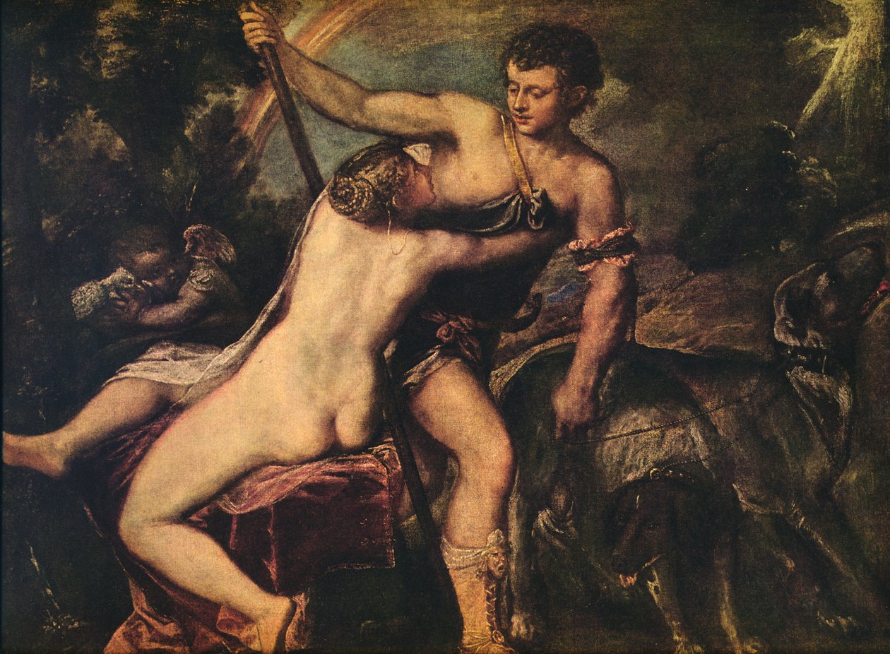 Vénusz és Adonisz, 1560 alkotó: Tiziano Vecelli