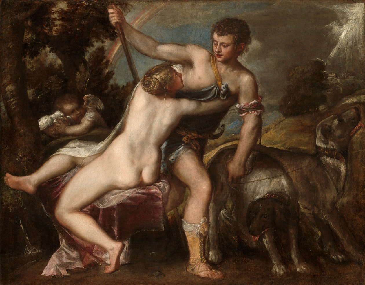Vénusz és Adonisz, 1560 körül alkotó: Tiziano Vecelli