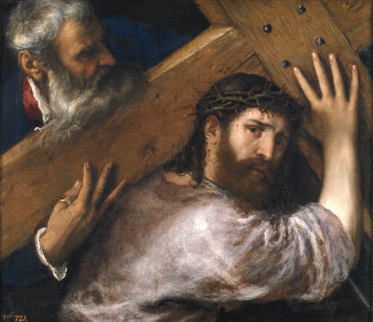 Krisztus a keresztet hordozza alkotó: Tiziano Vecelli