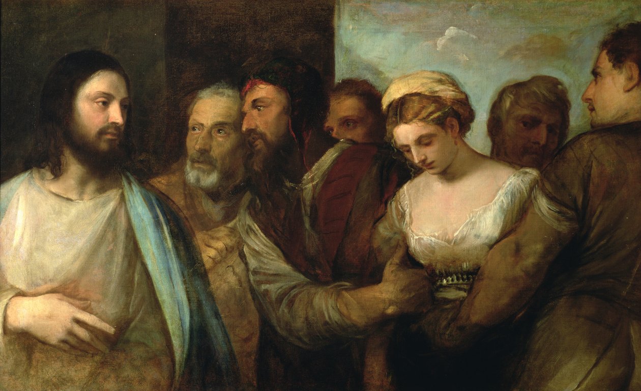 Krisztus és a házasságtörő, 1512-15 alkotó: Tiziano Vecelli