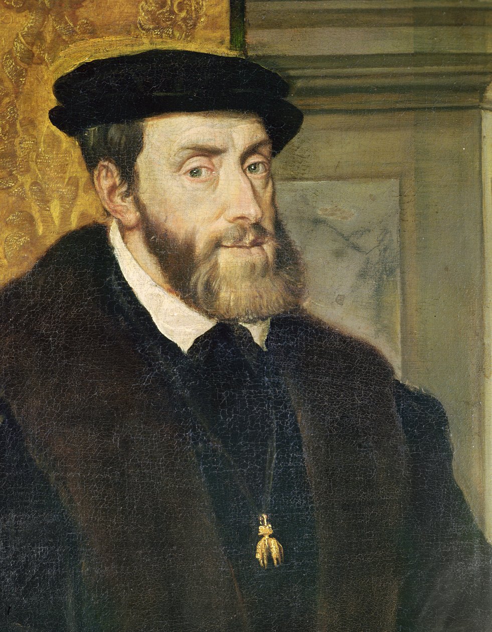 V. Károly császár (1488-1576) ülő portréjának részlete, 1548 (lásd: 158620) alkotó: Tiziano Vecelli