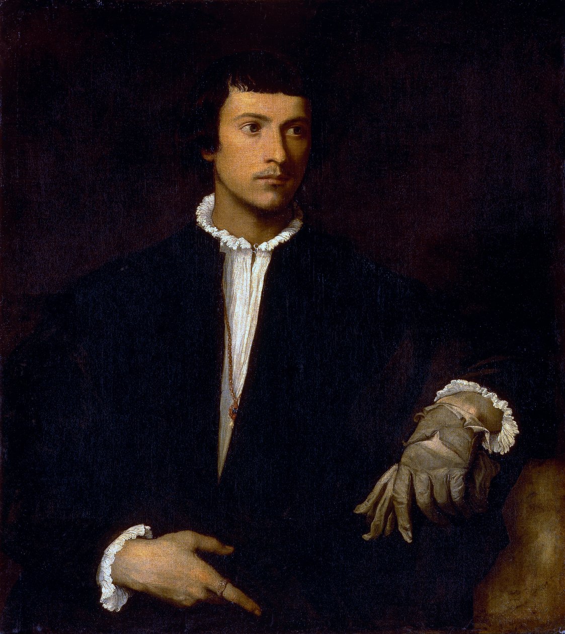 Férfi kesztyűvel alkotó: Tiziano Vecelli