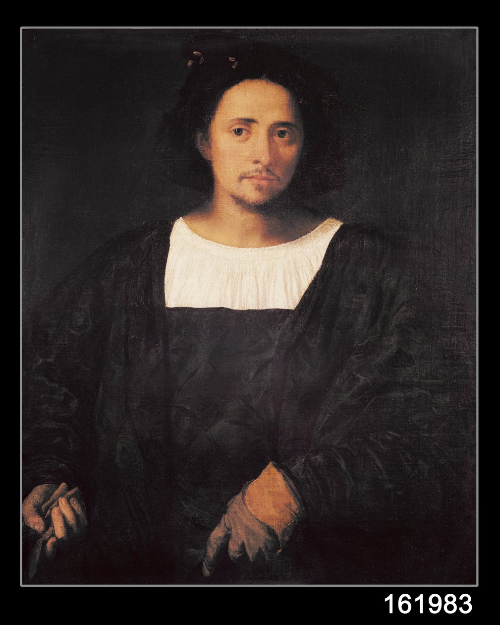Férfi kesztyűs, 1517-20 alkotó: Tiziano Vecelli
