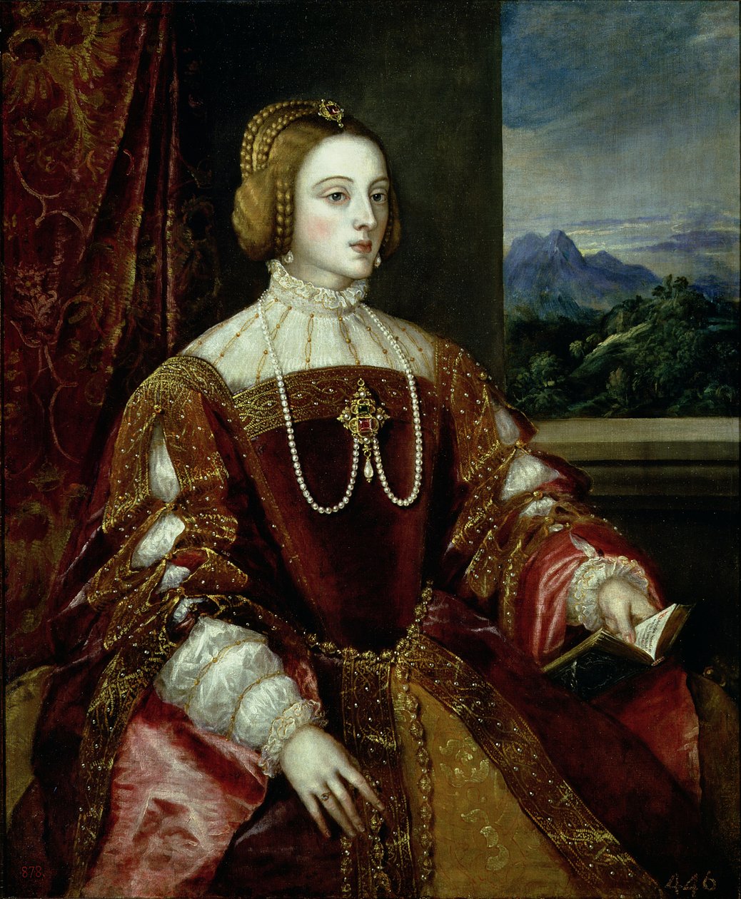 Izabella portugál császárnő portréja, 1548 alkotó: Tiziano Vecelli
