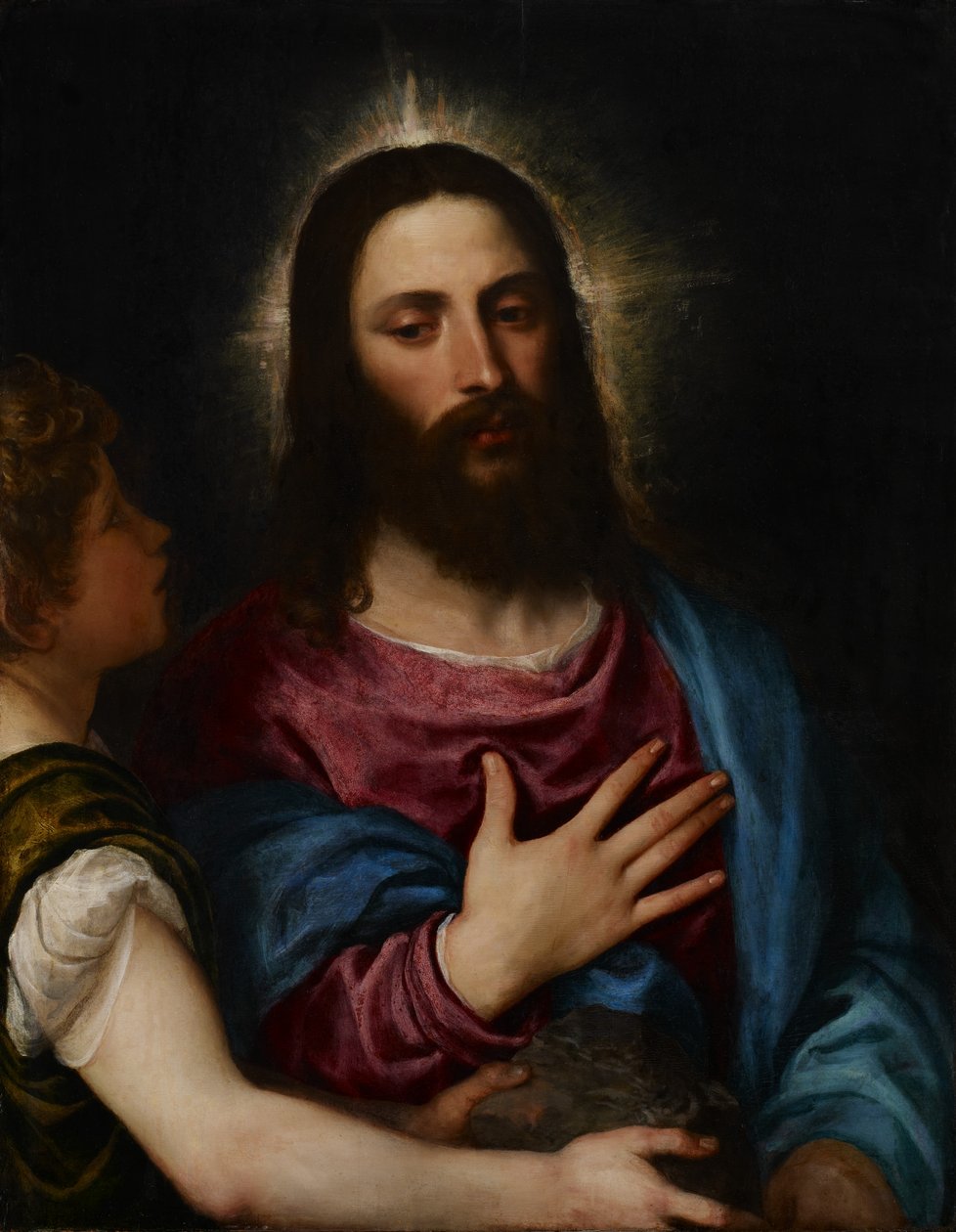 Krisztus megkísértése, 1516-25 körül alkotó: Tiziano Vecelli