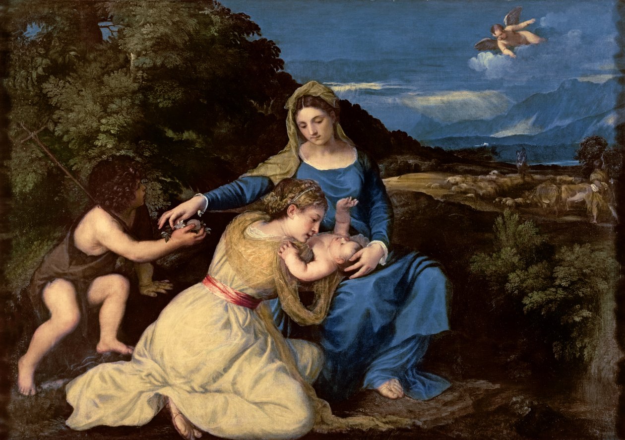 Szűz és gyermek a szentekkel, 1532 alkotó: Tiziano Vecelli