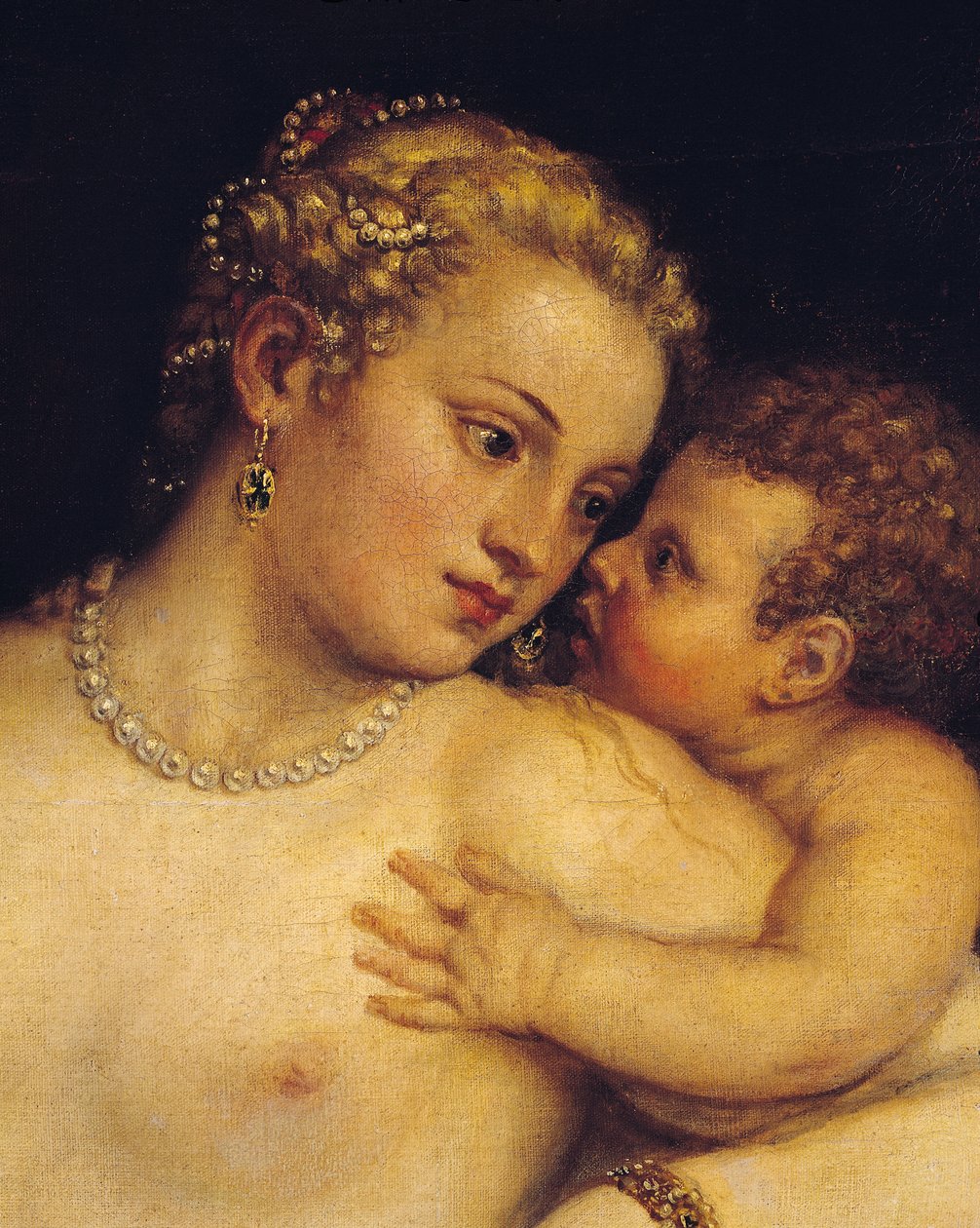 Vénusz Szeretettel és zenével örvendezteti magát, 1545 (38586 részlet) alkotó: Tiziano Vecelli