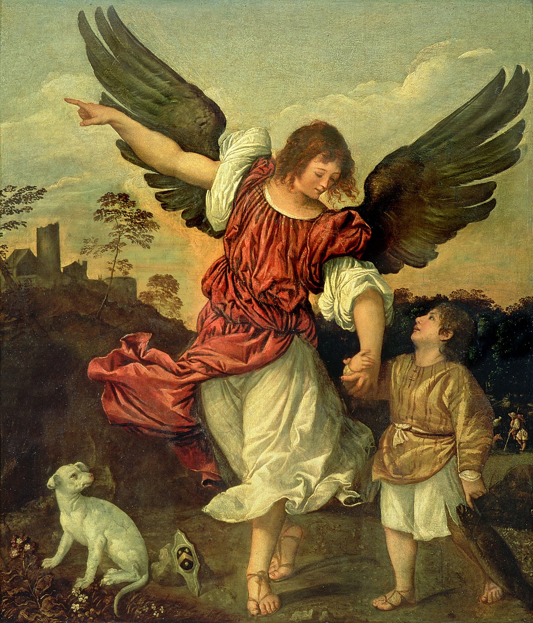 Raffaello és Tóbiás, 1507-8 alkotó: Tiziano Vecelli