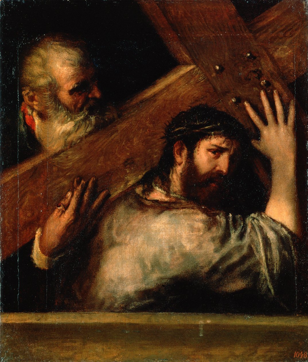 A keresztet hordozó Krisztus, 1560-as évek. alkotó: Tiziano Vecelli