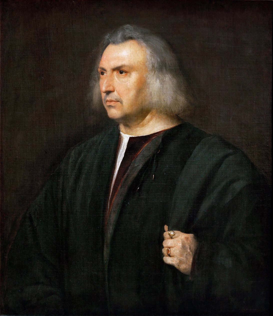 Gian Giacomo Bartolotti pármai orvos portréja - Tizian (1488-1576). Olaj, vászon, kb 1515. Méretek: 88x75 cm. Művészettörténeti Múzeum, Bécs alkotó: Tiziano Vecelli