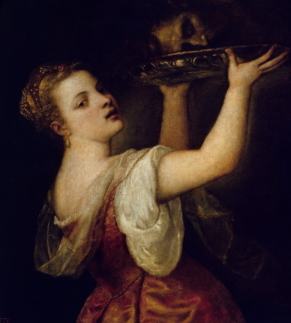 Keresztelő Szent János fejét hordozó Salome, 1549 körül alkotó: Tiziano Vecelli