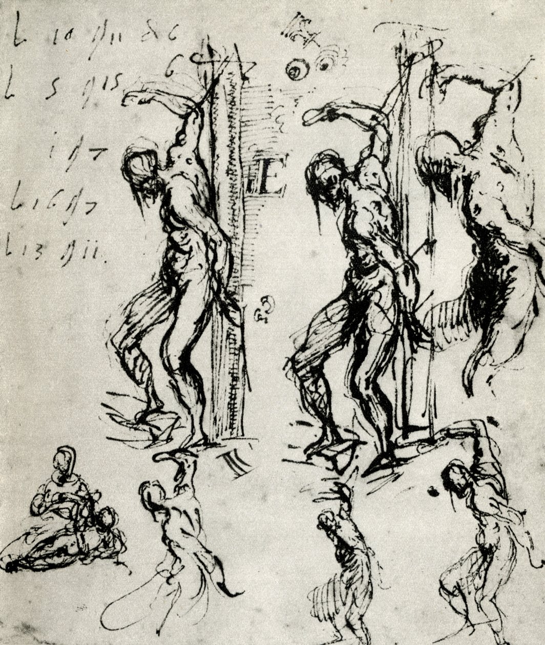 Vázlatok a bresciai Szent Sebestyénhez, c1518, 1937 alkotó: Tiziano Vecelli