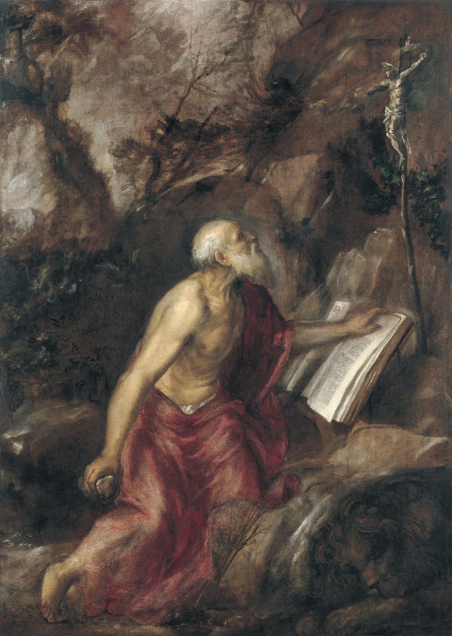 A bűnbánó Szent Jeromos alkotó: Tiziano Vecelli