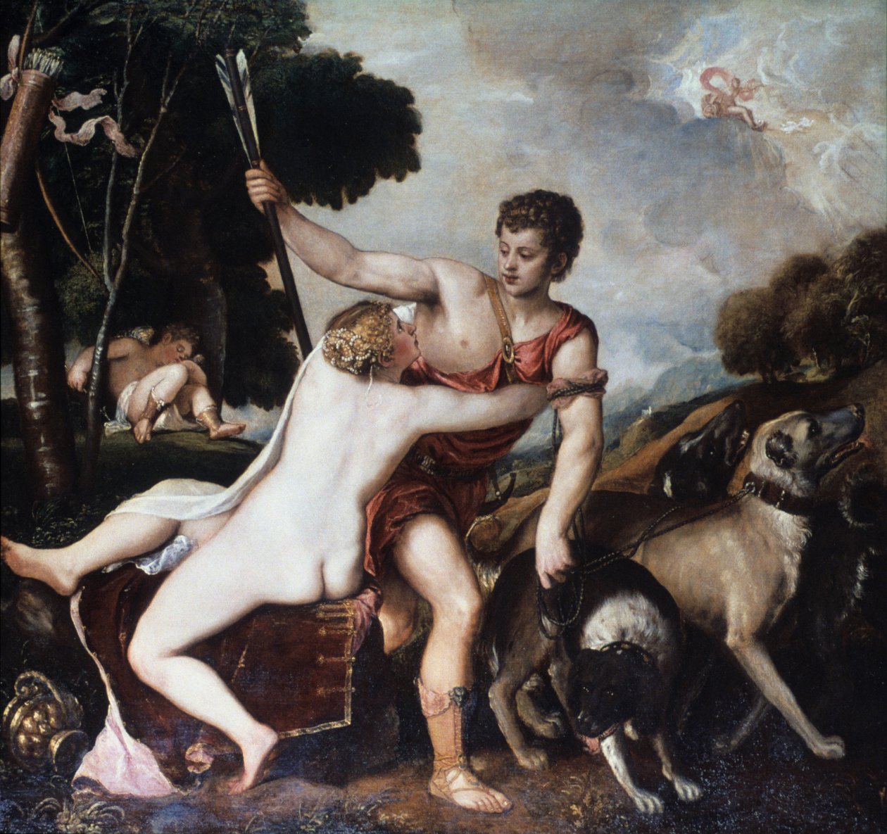 Vénusz és Adonisz, 1553 alkotó: Tiziano Vecelli