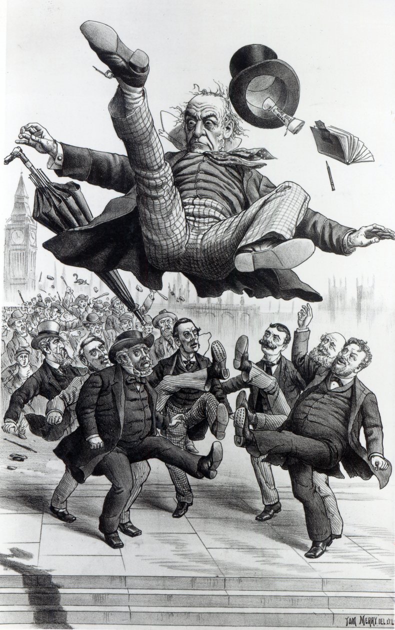 Gladstone-t kirúgják a parlamentből, 1894 körül alkotó: Tom Merry