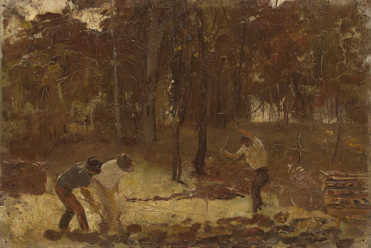 A talaj megforgatása (vázlat a szénégetőkhöz) alkotó: Tom Roberts