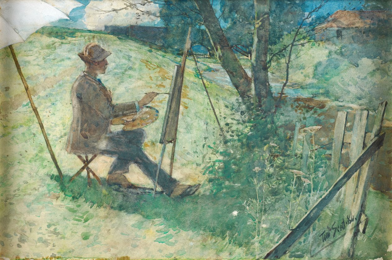 Művész festmény egy égéstől, 1886 (wc magasítással papíron) alkotó: Tom Scott