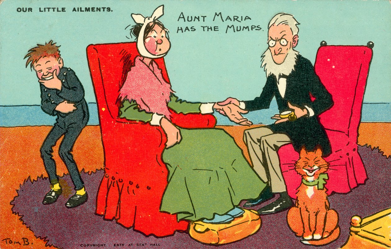 Maria néninek mumpsza van (színes litográfia) alkotó: Tom Browne