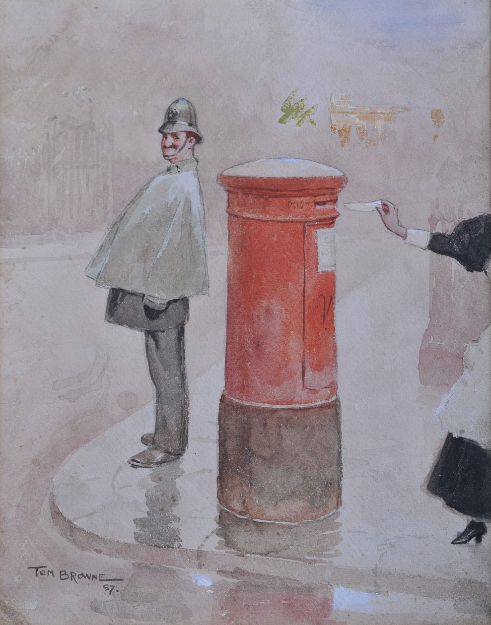Billet-doux, 1897 (ceruza és WC papíron) alkotó: Tom Browne