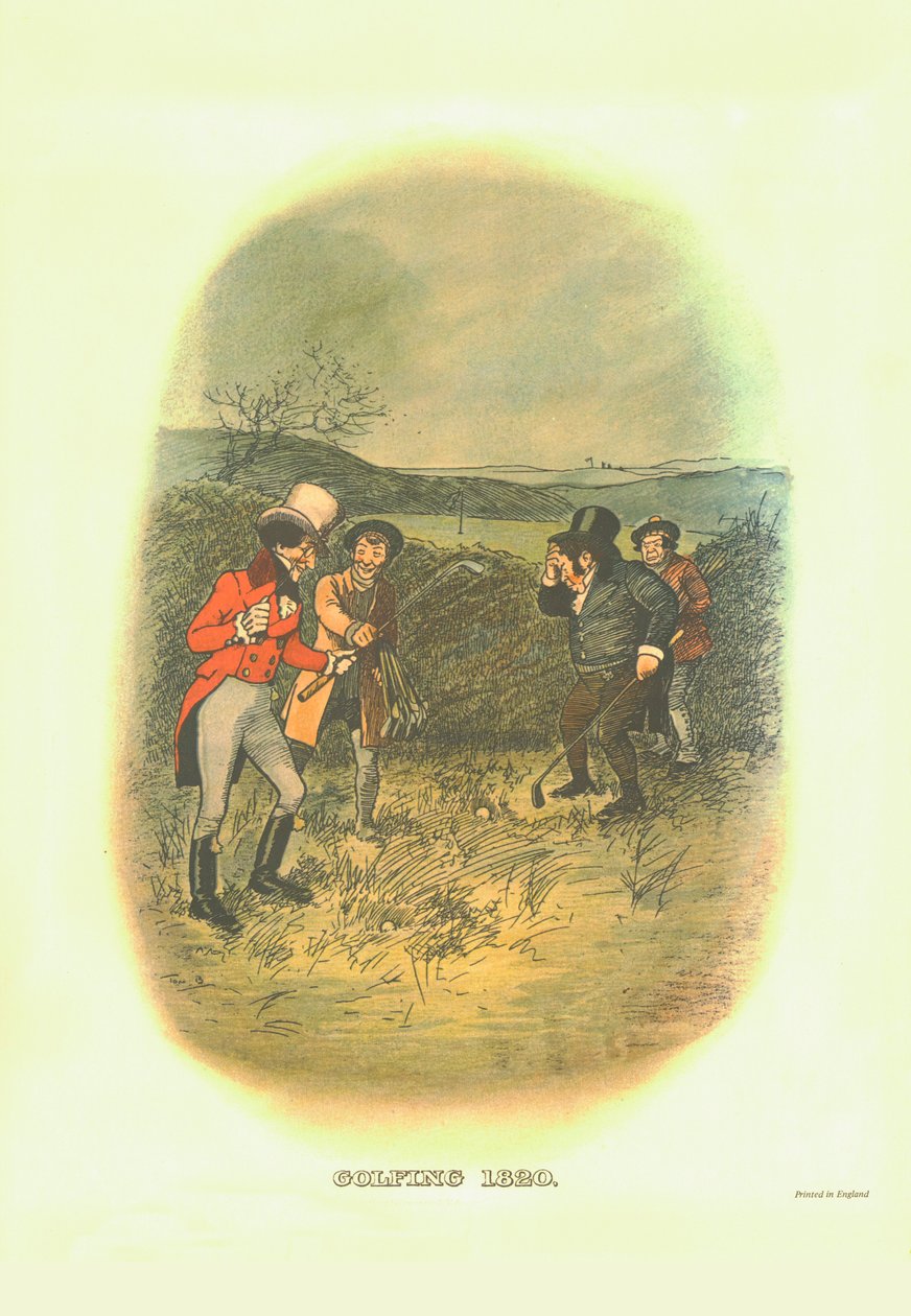 Golfozás, 1820, c1910. alkotó: Tom Browne